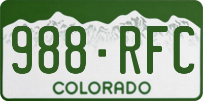 CO license plate 988RFC
