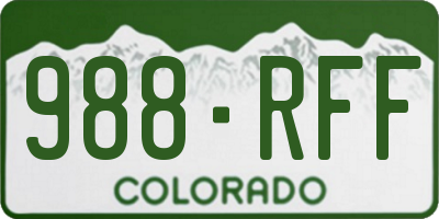 CO license plate 988RFF