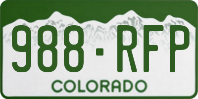 CO license plate 988RFP