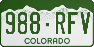 CO license plate 988RFV