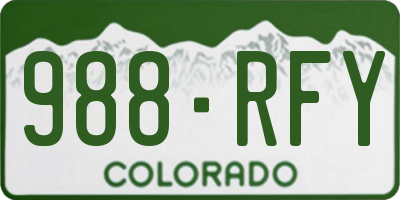 CO license plate 988RFY