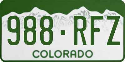 CO license plate 988RFZ