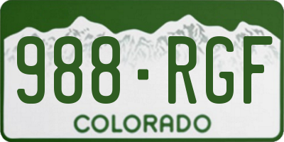 CO license plate 988RGF