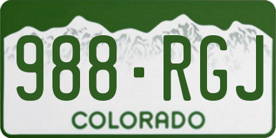 CO license plate 988RGJ