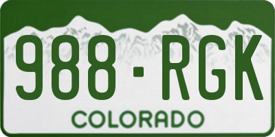 CO license plate 988RGK