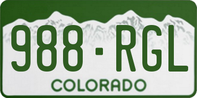 CO license plate 988RGL