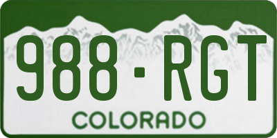 CO license plate 988RGT