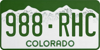 CO license plate 988RHC