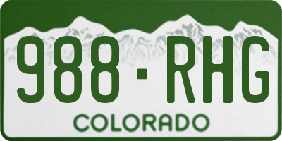 CO license plate 988RHG