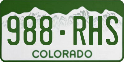 CO license plate 988RHS