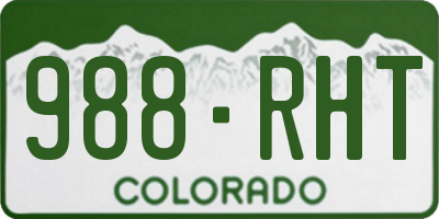 CO license plate 988RHT
