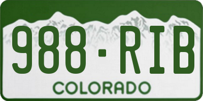 CO license plate 988RIB