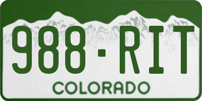 CO license plate 988RIT
