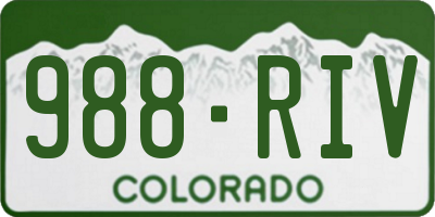 CO license plate 988RIV