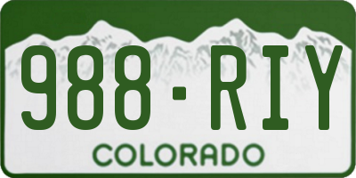 CO license plate 988RIY