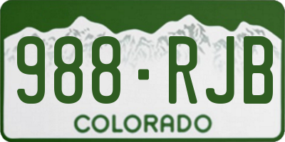 CO license plate 988RJB