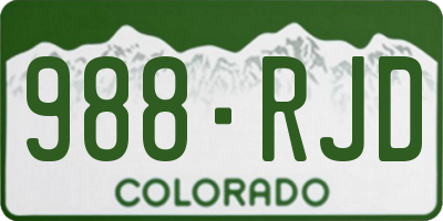 CO license plate 988RJD