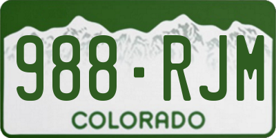 CO license plate 988RJM