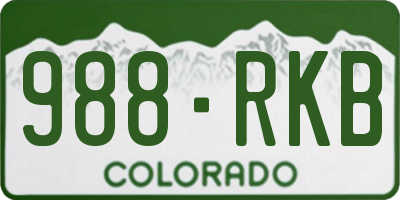 CO license plate 988RKB