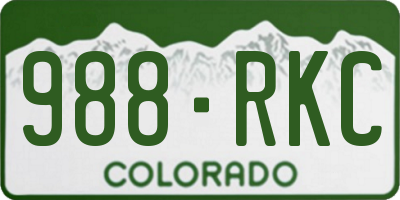 CO license plate 988RKC