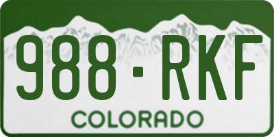 CO license plate 988RKF