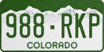 CO license plate 988RKP