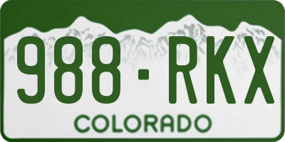 CO license plate 988RKX