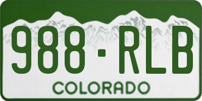 CO license plate 988RLB