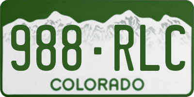 CO license plate 988RLC
