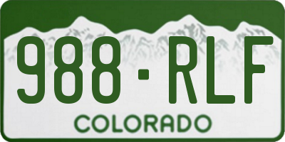 CO license plate 988RLF
