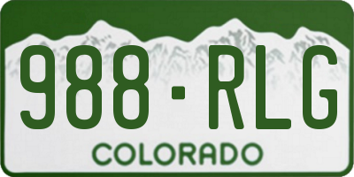 CO license plate 988RLG
