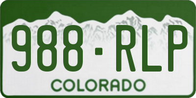 CO license plate 988RLP