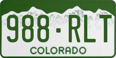 CO license plate 988RLT