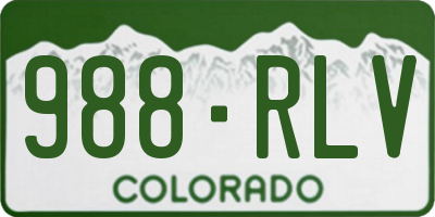 CO license plate 988RLV