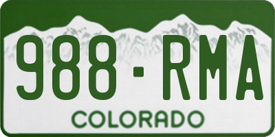 CO license plate 988RMA