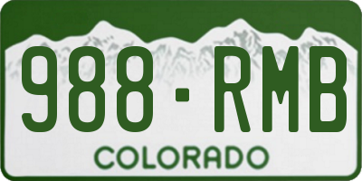 CO license plate 988RMB