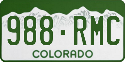 CO license plate 988RMC
