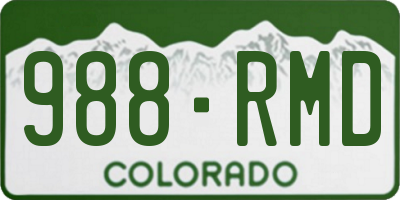 CO license plate 988RMD