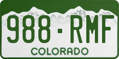 CO license plate 988RMF