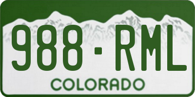 CO license plate 988RML