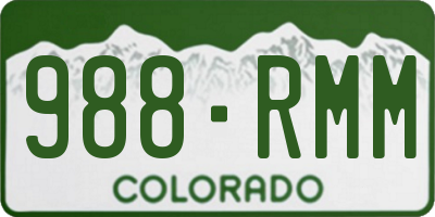CO license plate 988RMM