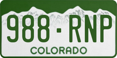 CO license plate 988RNP
