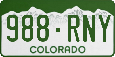 CO license plate 988RNY