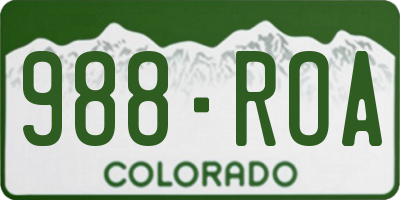 CO license plate 988ROA