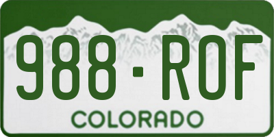 CO license plate 988ROF