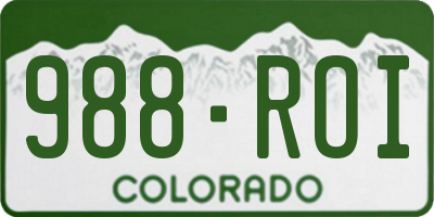 CO license plate 988ROI