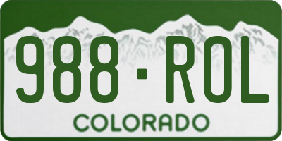 CO license plate 988ROL