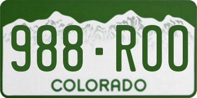 CO license plate 988ROO
