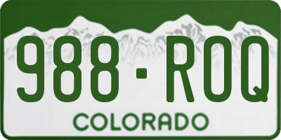 CO license plate 988ROQ