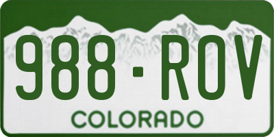CO license plate 988ROV